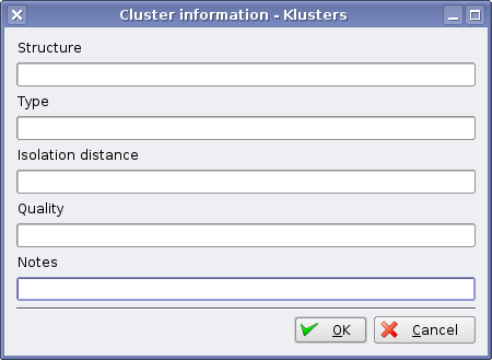 Cluster Information window